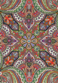 Aesthetic Paisley 140x140 - black flash (schwarz)