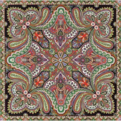 Aesthetic Paisley 140x140 - black flash (schwarz)