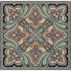 Aesthetic Paisley 140x140 - black/red (schwarz)