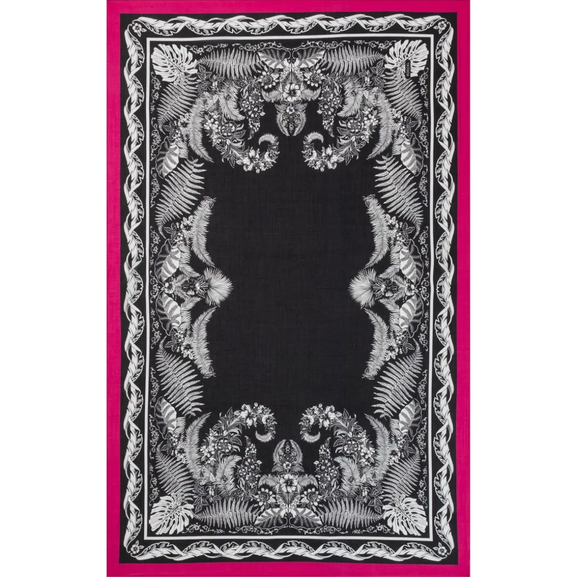 Botanical Garden 100x160 - black/pink (schwarz)