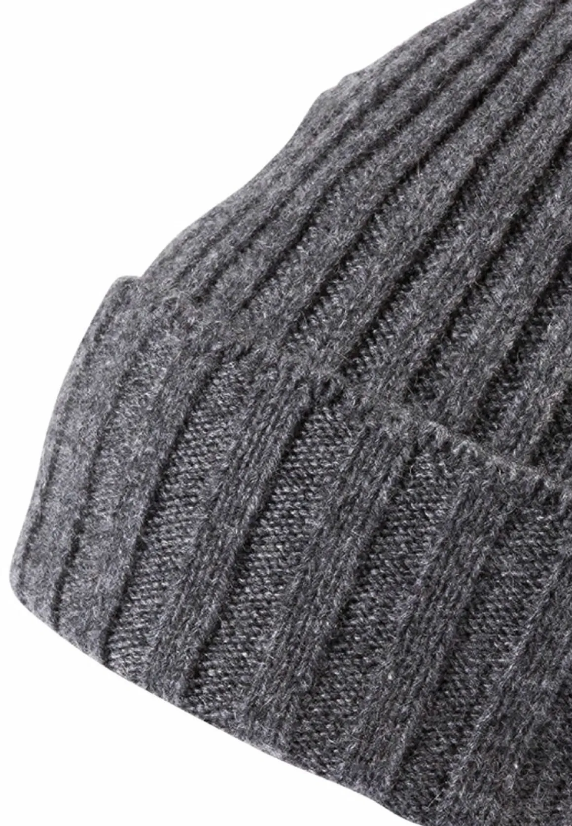 Business Cashmere Muetze mit Umschlag - flanell (grau)
