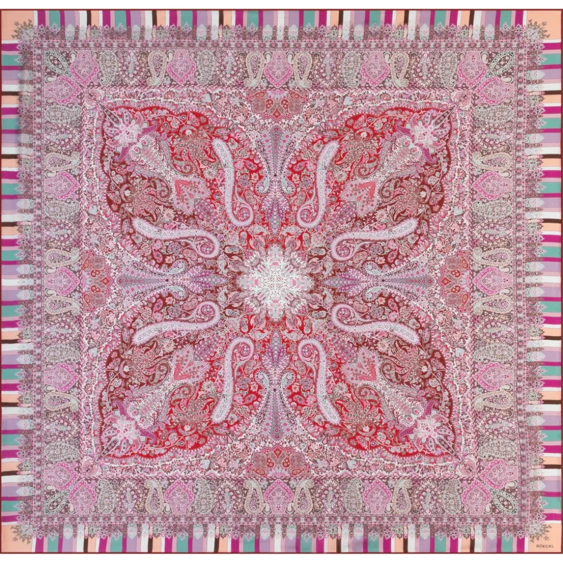 Butterfly Paisley 140x140 - multi red (rot)