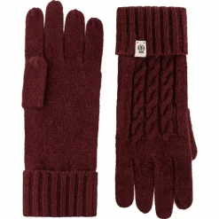 Cabled Charm Strickhandschuhe - mulberry (rot)