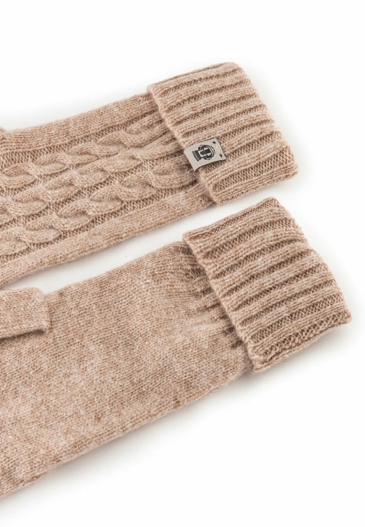 Cabled Charm Strickhandschuhe - cashmere (beige)