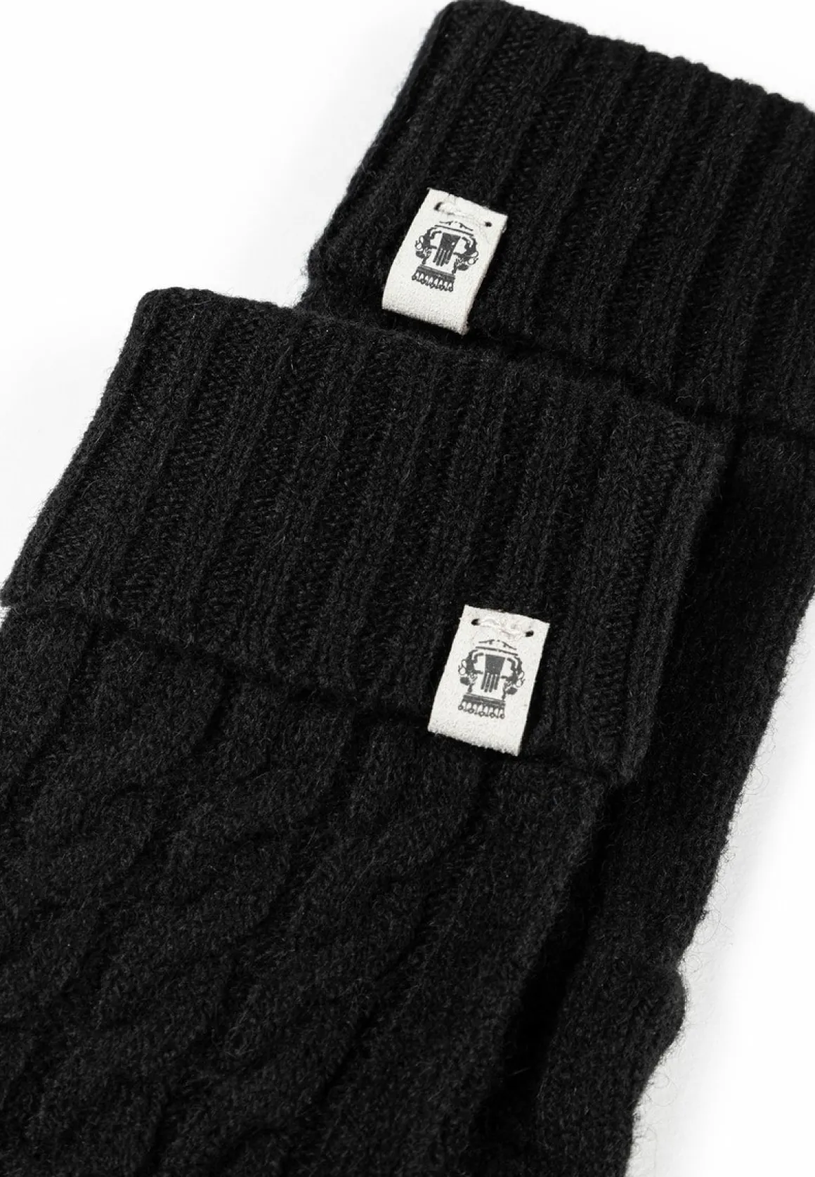 Cabled Charm Strickhandschuhe - black (schwarz)