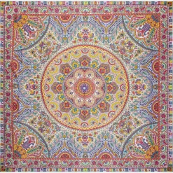 Circular Paisley 140x140 - multi colour (beige)