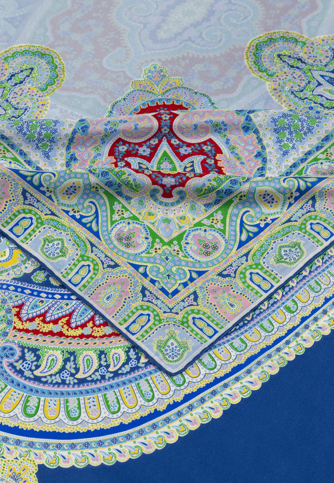 Colorblocking Ornament 140x140 - multi blue (blau)