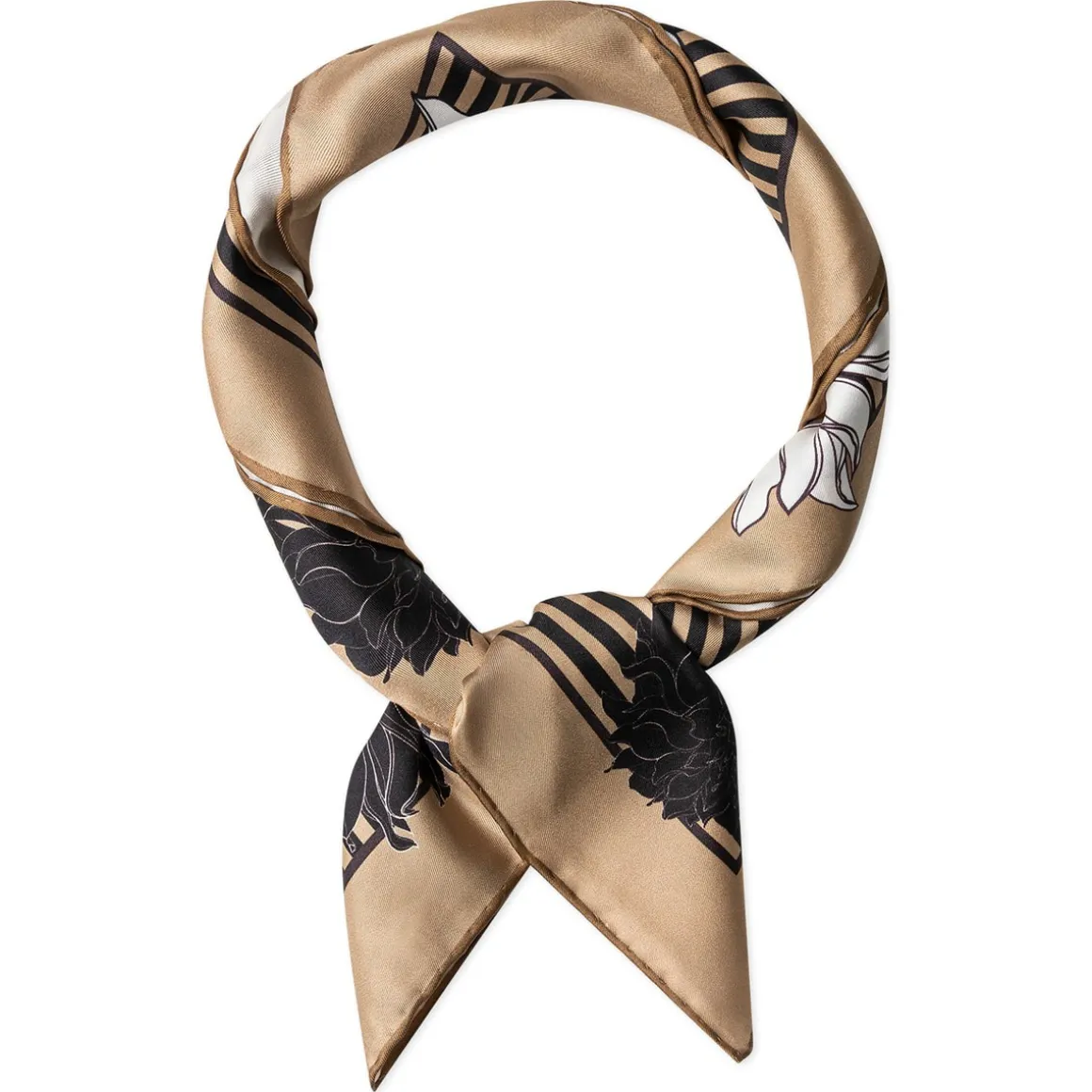 Dahlias & Stripes 64x64 - beige (beige)