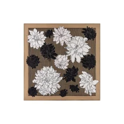 Dahlias & Stripes 64x64 - beige (beige)