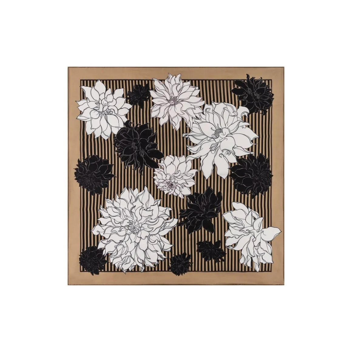 Dahlias & Stripes 64x64 - beige (beige)