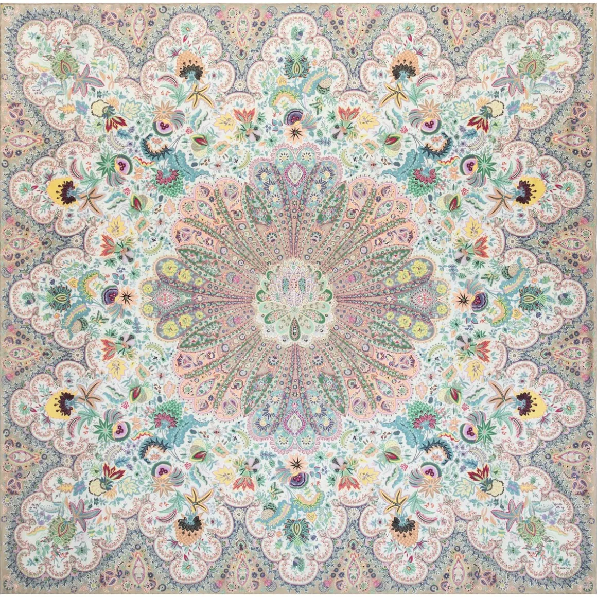 Fior di Seta 140x140 - multi pastel (beige)
