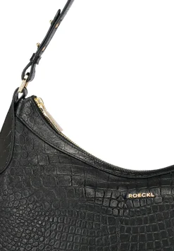 Liberty Schultertasche medium Croco - black (schwarz)