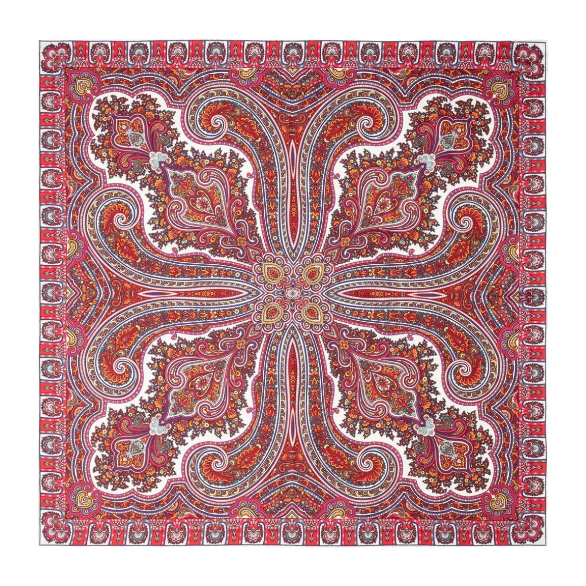 Paisley Star 90x90 - white/red (weiss)