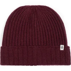 Pure Cashmere Umschlagmuetze - mulberry (rot)