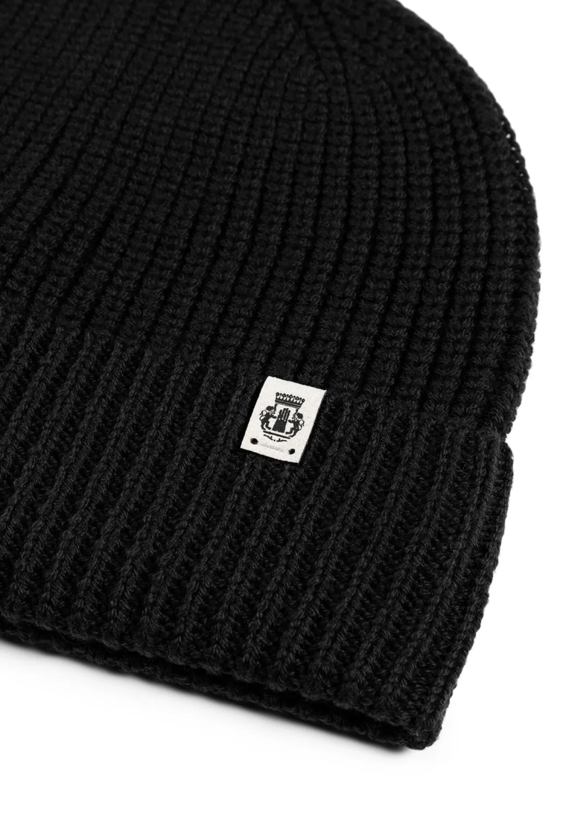 Pure Merino Umschlagmuetze - black (schwarz)