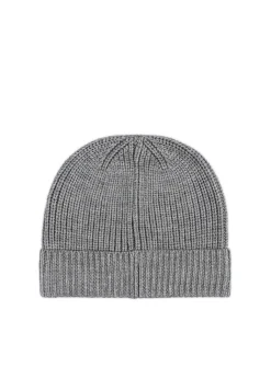 Pure Merino Umschlagmuetze - flanell (grau)