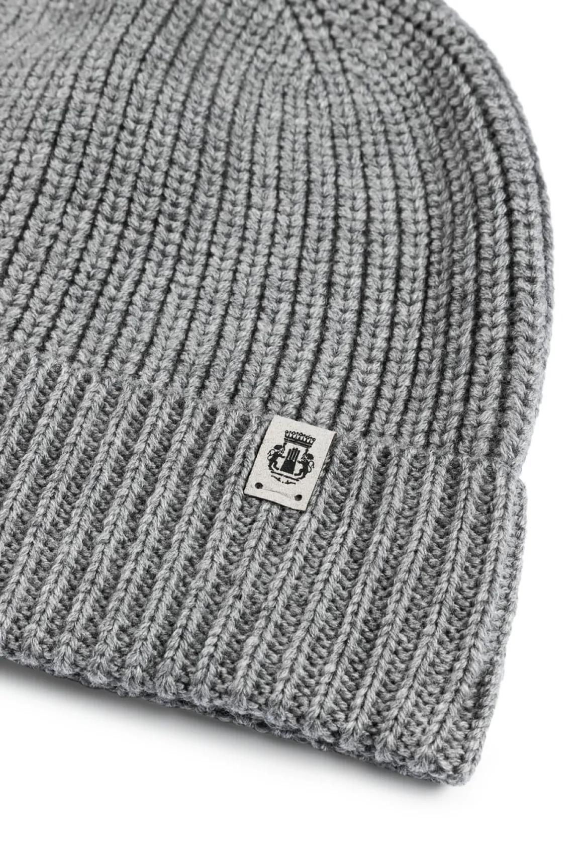 Pure Merino Umschlagmuetze - flanell (grau)