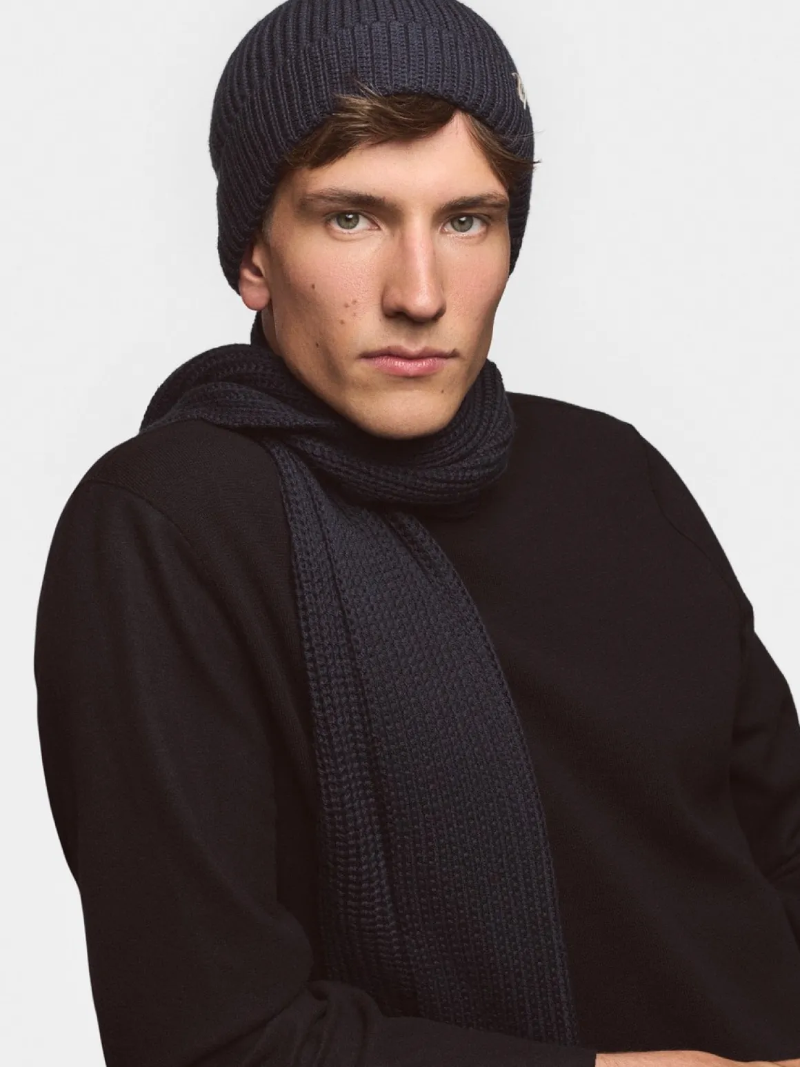 Pure Merino Umschlagmuetze - navy (blau)
