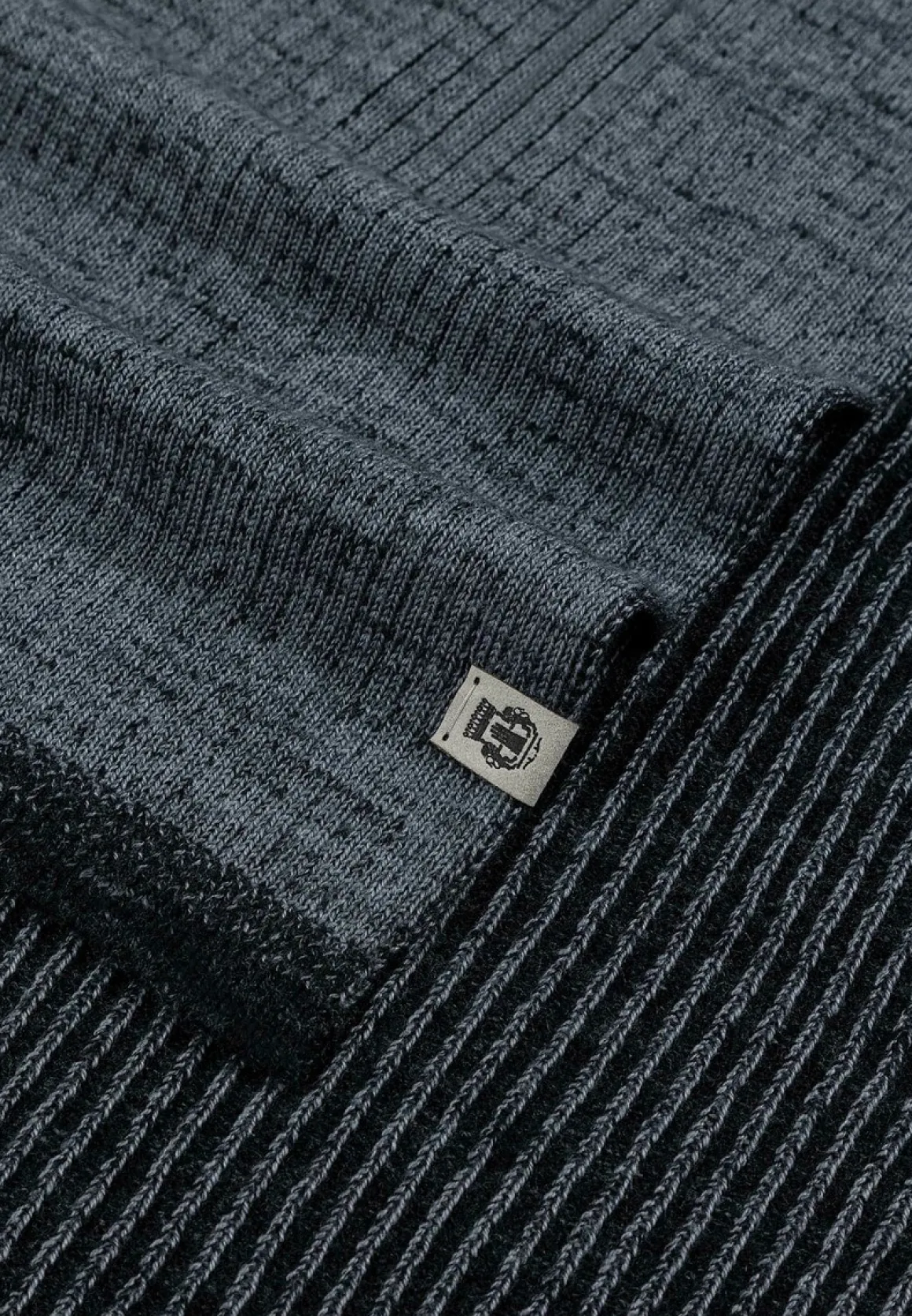 Two-Tone Merino Schal 25x180 - grey/black (grau)