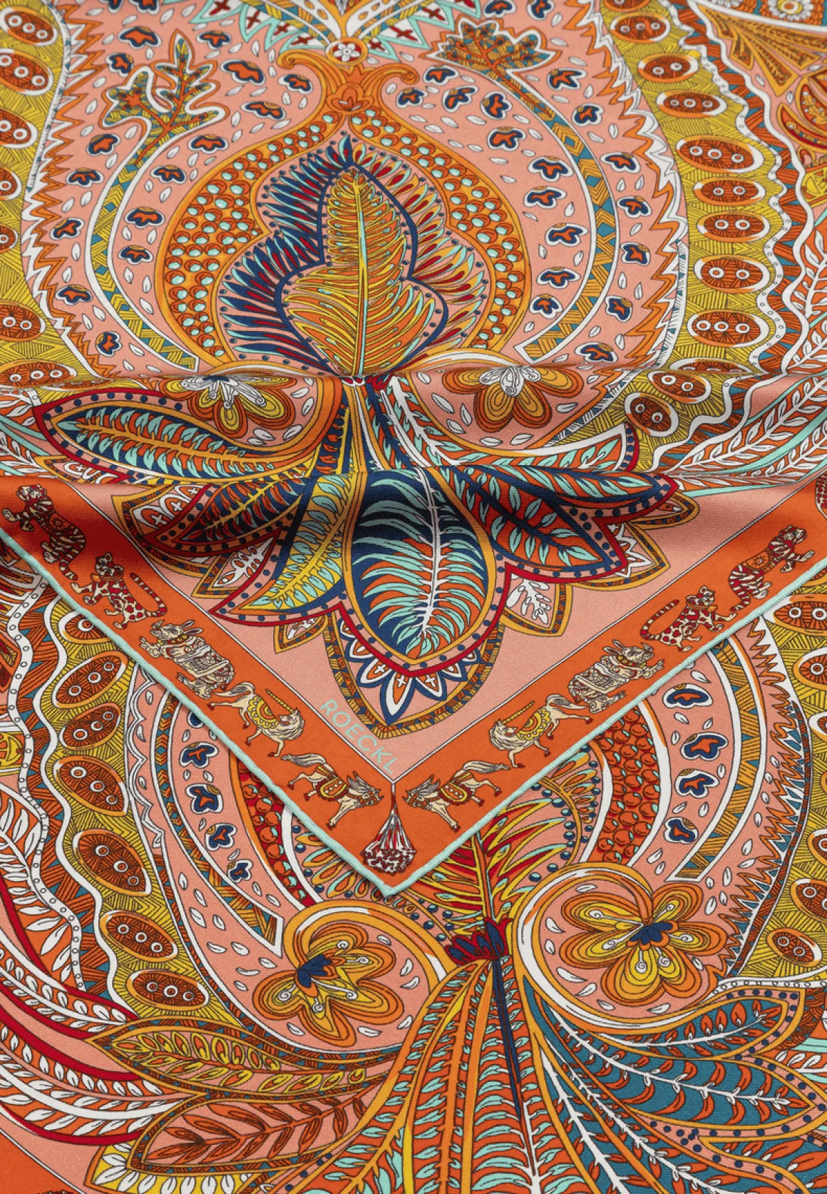 Vibrant Paisley 90x90 - multi tangerine (orange)